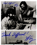 Steve Wozniak Signed 14 x 11 Photo of Him With Steve Jobs, Writing Think Different! -- With PSA/DNA COA